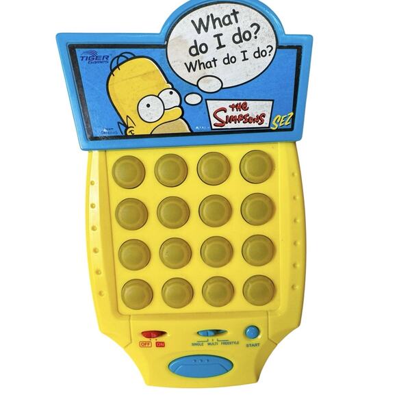 The Simpsons Sez Electronic Handheld Game Homer Simpson Tiger 2003 Vintage Works - Picture 2 of 9